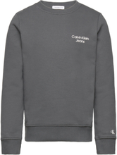 Ckj Stack Logo Sweatshirt Tops Sweatshirts & Hoodies Sweatshirts Grey Calvin Klein
