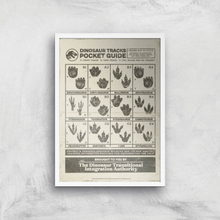 Jurassic World Dino Tracks Pocket Guide Giclee Art Print - A4 - White Frame