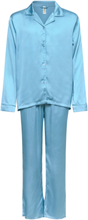 Pajama Satin Pyjamassæt Blue Lindex