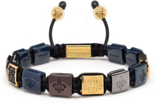 Men's Ceramic Flatbead Bracelet In Black, Blue, Red And Gold Armbånd Smykker Multi/patterned Nialaya