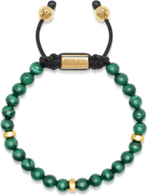 Men's Beaded Bracelet With Malachite And Gold Armbånd Smykker Green Nialaya