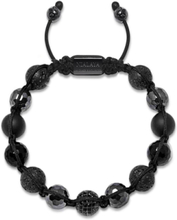 Men's Beaded Bracelet With Black Cz Diamond, Lava St , Mat Armbånd Smykker Black Nialaya