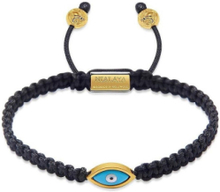 Men's Black String Bracelet With Gold Evil Eye Armbånd Smykker Black Nialaya