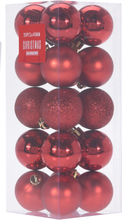 20x Kleine rode kunststof kerstballen 4 cm glitter/mat/glans