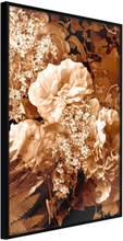 Inramad Poster / Tavla - Bouquet in Sepia - 20x30 Svart ram