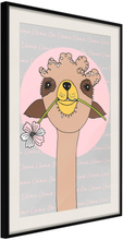 Inramad Poster / Tavla - Cute Llama - 20x30 Svart ram med passepartout
