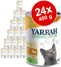 Sparpaket Yarrah Bio Pâté 24 x 400 g - Mix: Bio Huhn + Fisch