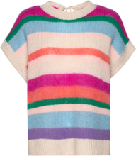 Knitted Striped Vest Vests Knitted Vests Multi/mønstret Stella Nova*Betinget Tilbud