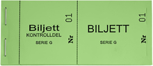 Biljettblock 1-100 - Grön