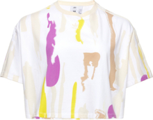 Thebe Magugu Allover Print Crop T-Shirt Crop Tops Short-sleeved Crop Tops Hvit Adidas Originals*Betinget Tilbud