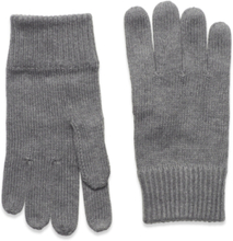 Essential Flag Knitted Gloves Accessories Gloves Finger Gloves Grey Tommy Hilfiger
