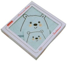 WÖRNER SÜDFRTTIER gavesæt isbjørn mint badehåndklæde med hætte + vaskehandske