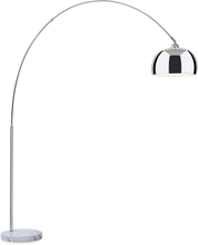 Nael båglampa silvrig skärm marmorsockel E27 nätkabel: 2 m silver