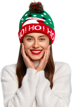 Foute kerstmuts - groen/rood - Ho Ho Ho - volwassenen - acryl - wintermuts