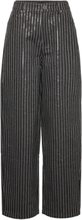 Sequin Twill Wide Pants Designers Trousers Wide Leg Black ROTATE Birger Christensen