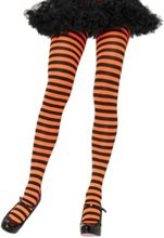 Stripete Svart og Orange Strømpebukse