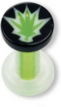 Green Weed - Vit & Svart Piercing Plugg