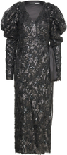 Sequins Midi Wrap Dress Designers Knee-length & Midi Black ROTATE Birger Christensen