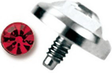 Strl 3 mm kule med 1,2 mm gjenger - Single Diamond - Rød (Dermal Anchor Kule)