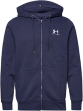 Ua Essential Fleece Fz Hood Sport Sweatshirts & Hoodies Hoodies Blue Under Armour