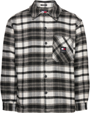 Tjm Fleece Lined Check Shirt Ext Tops Overshirts Black Tommy Jeans