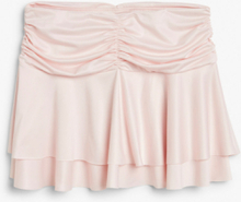 Ruffled satin mini skirt - Pink