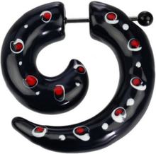 Red Eye - Svart Fake piercing - Strl 1,2 mm stang/tykkelse smykke 5,5 mm