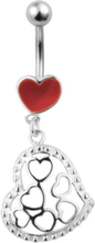 Victorian Heart Belly Piercing - Red