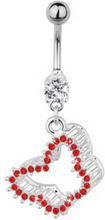 Sparkling Butterfly Belly Piercing - Red