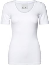 Ihzola Plain Ss Tops T-shirts & Tops Short-sleeved White ICHI