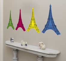 Muursticker Eiffeltoren pop art
