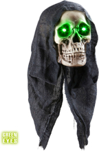 Grim Reaper Dödskalle med Grönt Ljus - Dekoration