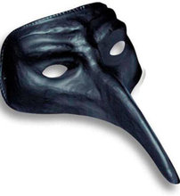 Svart Venetiansk Maske Med Lang Nese - Kan Males!