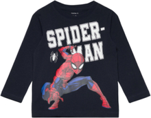 Nmmnaza Spiderman Ls Top Noos Mar T-shirts Long-sleeved T-shirts Marineblå Name It*Betinget Tilbud