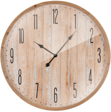 ECD Germany LARGE-kello Ø 76cm kierros arabialaisilla numeroilla, koristeellinen MDF puu ja lasi, kuusi ilme, design kello vintage tyyli, pehmeä liike