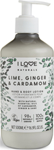 I Love Naturals Hand & Body Lotion Lime, Ginger & Cardamon 500Ml Creme Lotion Bodybutter Nude I LOVE