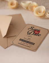 Save the Date - 10 Inbjudingskort till Bröllop - Vintage Journey