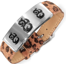 Leopardmönstrat Armband med Silverfärgat Smycke