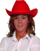 Rød Cowboyhatt med Snor