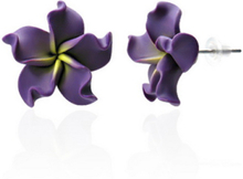 Hawaii Blomster - 15 mm Mörklila Stickörhängen