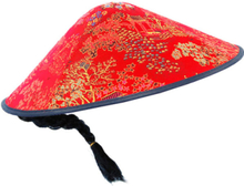 Coolie - Kinesisk Hatt med Svart Fläta