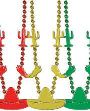 3 stk Mexikaner-Smycken i Rött, Guldfärgat och Grönt