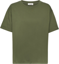 Fizvalley Tops T-shirts & Tops Short-sleeved Khaki Green American Vintage