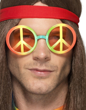 Flerfärgade Hippiebrillor med Fredstecken