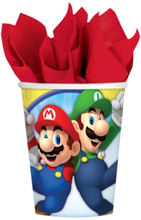 8 stk Pappkrus 250 ml - Super Mario Party