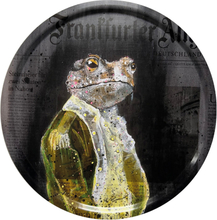 Lisa Törner Art - Bordbrikke Rund Frogs of Wall Street 49 cm svart