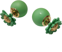 Dior Inspirerade Örhängen med Pärla & Blomma - Matt Ljus Grön