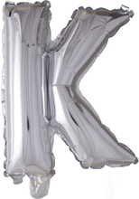 Bokstaven K - Sølvfarget 35 cm Liten Folieballong