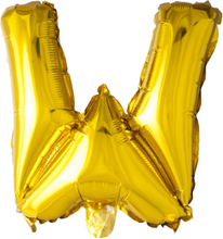 Bokstaven W - Gullfarget JUMBO Folieballong 102 cm