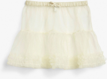 Ruffled mini tulle skirt - Beige
